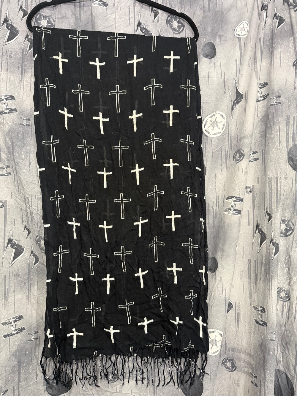 Y2K CROSSES SHEER LIGHTWEIGHT SCARF